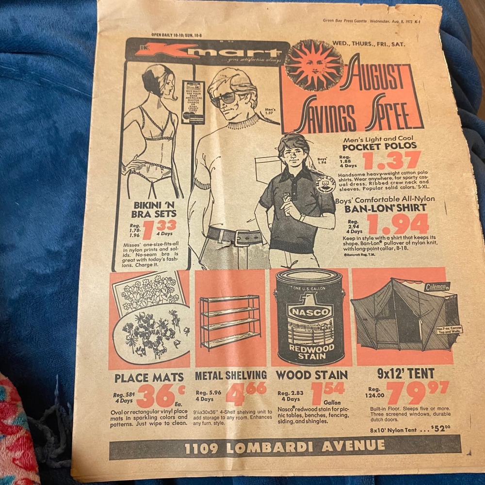 Vintage 1973 Kmart Newspaper Ad Insert Green Bay Press-Gazette 70s Ephemera